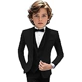 Tuxedo Suits for Boys 3 Pieces Slim Fit Boys Formal Suit Dresswear Ring Bearer Outfit Blazer Vest Pants for Wedding Grooms