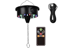OTDOGUO Rotating Disco Ball Motor Lights with Remote,18 LEDs for 12 16 20 24inch Mirror Ball Rotator(NotIncludedBall)