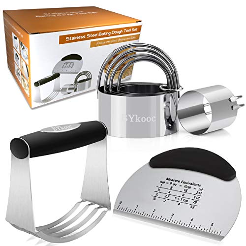 Dough Cutter Pastry Blender Biscuit Cutter Set, BYkooc Professional Stainless Steel Baking Dough Tools, Heavy Duty & Durable Kitchen Utensil Gift for Bread Cookie Pizza (3 Pcs/Set) - Thumbnail 7