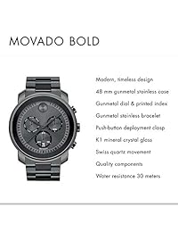 Movado Bold cronógrafo para hombre gris oscuro reloj 3600486