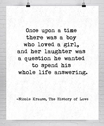 Fine Art Love Quote Print, First Anniversary Paper, Second Anniversary Cotton, Nicole Krauss Quote Typography