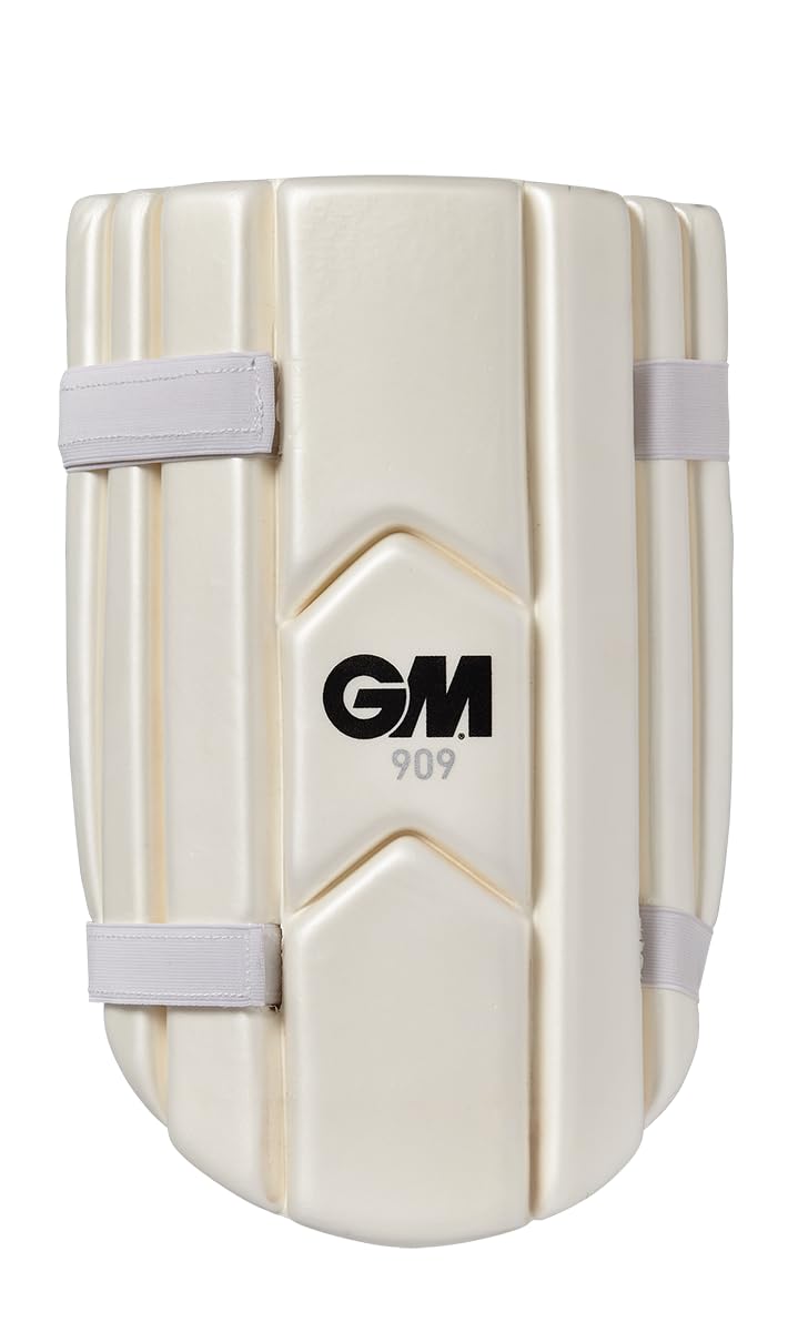 Gunn & Moore GM Cricket | Thigh Pad | 909 | Dual Layered High-Density Foam | Soft Elasticated Straps | White | Junior Ambidextrous