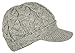 J-Fashion Women's Cable Knitted Double Layer Visor Beanie Hat with Hair Tie (Rossette Floral,Grey)