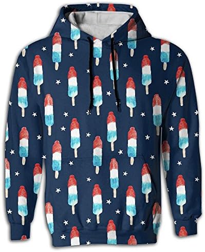HOHoodie Bomb Pops With Stars On Navy Mens Hoodies Sweatshirt Fashion Casual Coat Outdoor Hip-Hop