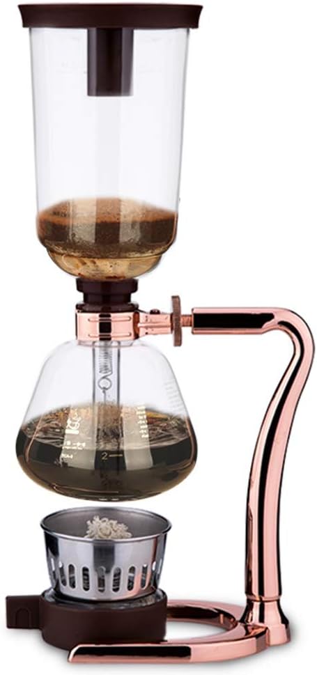LULUVicky Home Office Coffee Pot Siphon Pot Household Coffee Machine Siphon Glass Siphon Pot Manual Coffee Set Siphon Coffee Maker Set (Color : Pink, Size : 37cmx17.5cm)