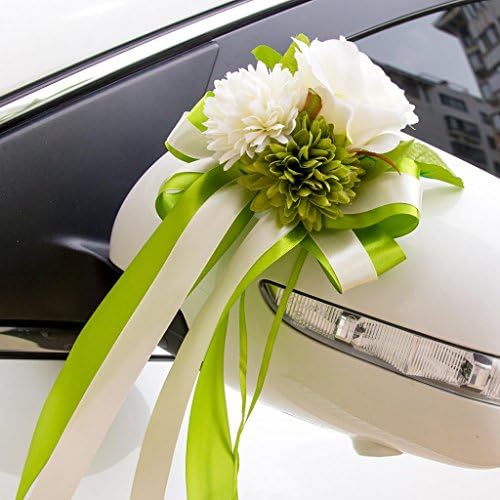 フラワー バラの花 造花 シルクブーケ リボン 結婚式 車の装飾 カーフラワー 衣装飾り コスチューム 全４タイプ選べる ダスティピンク B07d36l81c 356円