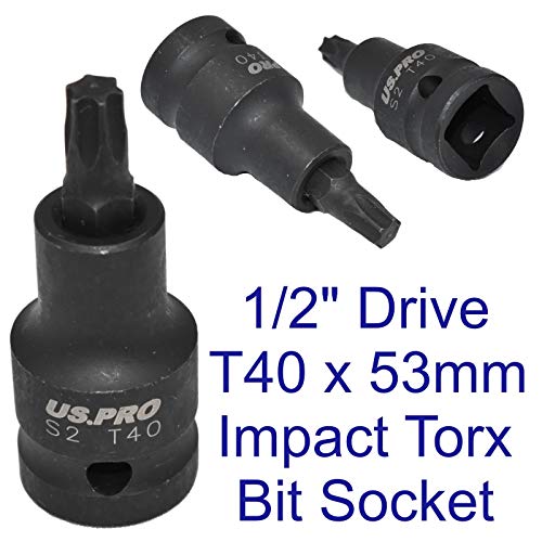 US PRO 1/2" Dr Impact Torx Bit Socket T40 X 53MM 1698 Amazon.co.uk