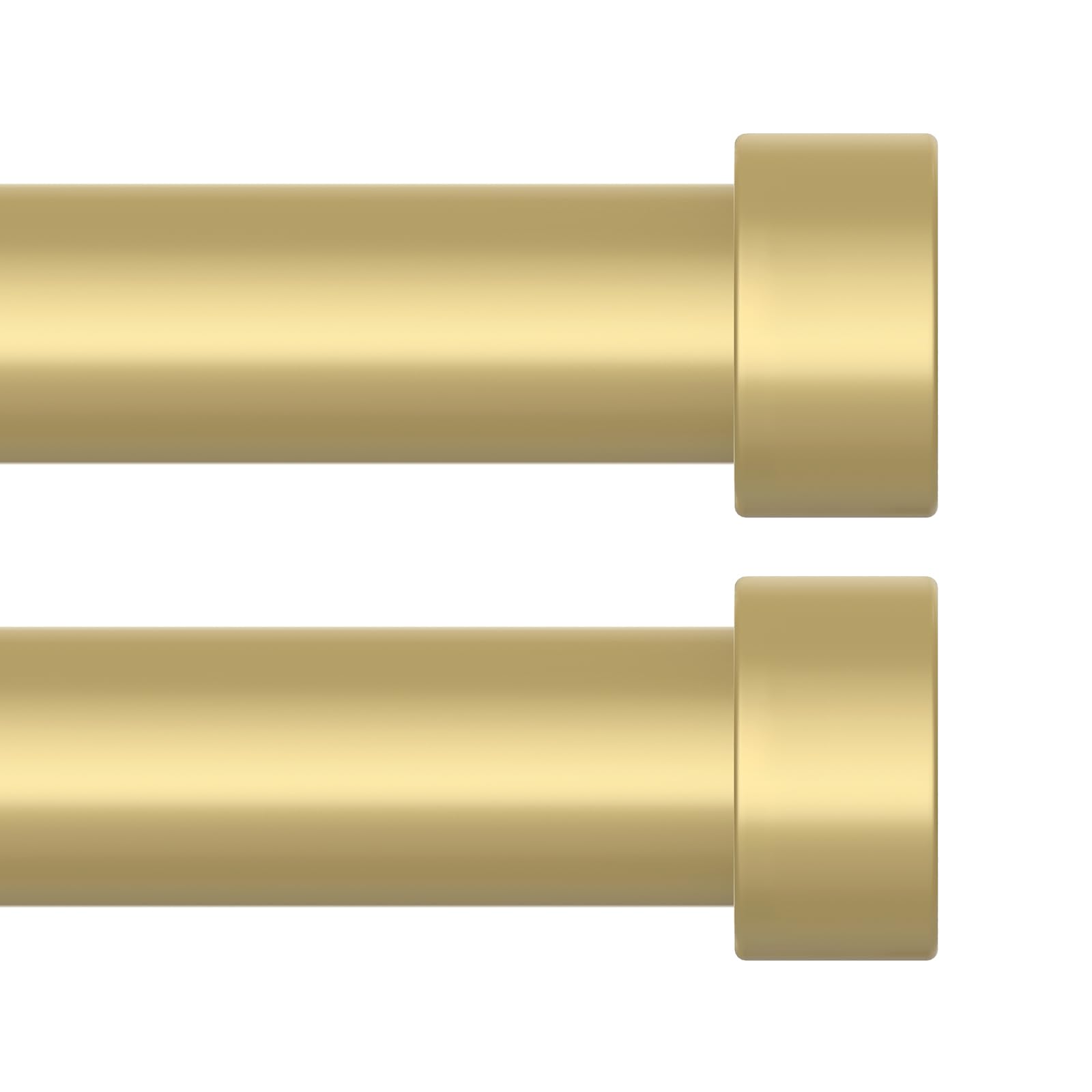 Photo 1 of OLV 2 Pack Gold Curtain Rod, 1 Inch Adjustable Modern Curtain Rods for Windows 48 to 84 Inch, Decorative Heavy Duty Window Treatment Rods with End Cap Finials, Telescopic Splicing Drapery Pole