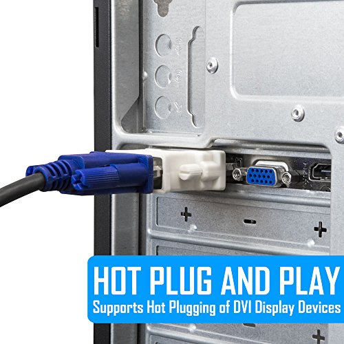 image for Kingwin DVI-D 24+1 Male to VGA HD 15 Female Adapter for HDTV, Gaming, 