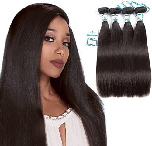 Brazilian Straight Hair 4 Bundles 14"16"18"20" Unprocessed Virgin Human Hair Weave Bundles Natural Black Color Hair Bundle Deal Lakihair