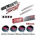 12pcs Sets AM67 STI Front Grille Red + Fender Side Sticker+ Back Sticker + Wheel Hub Caps + Wheel Tire Valve Caps Stem Air Car Emblem Badge For SUBARU LEGACY OUTBACK FORESTER Impreza WRX BRZ