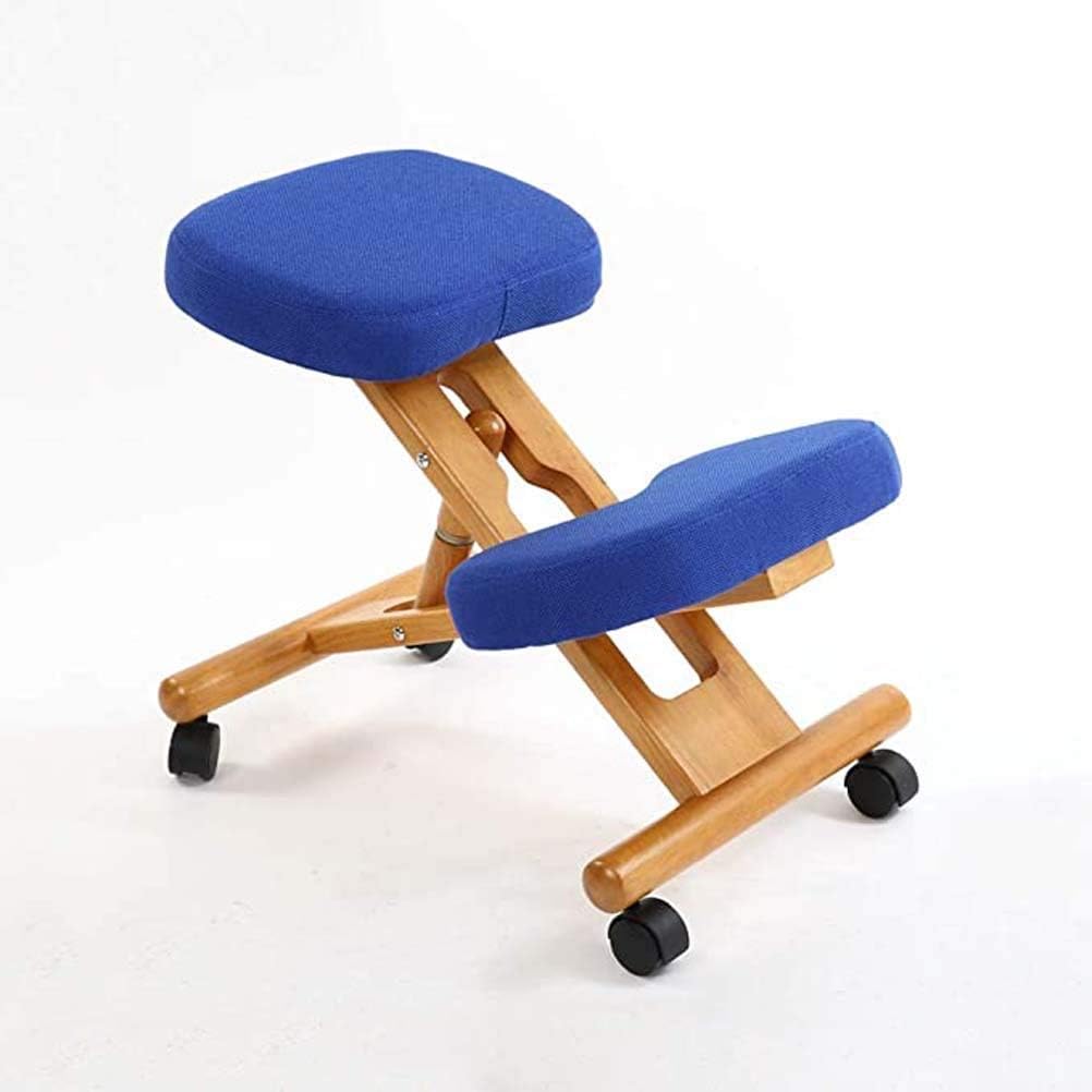 Ergonomic Kneeling Chair, Adjustable Wooden Kneeler Stool Posture
