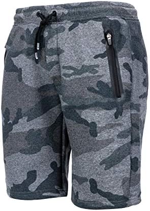 Asysst Men's Casual Fleece Cargo Sweat Shorts with Elastic Waist