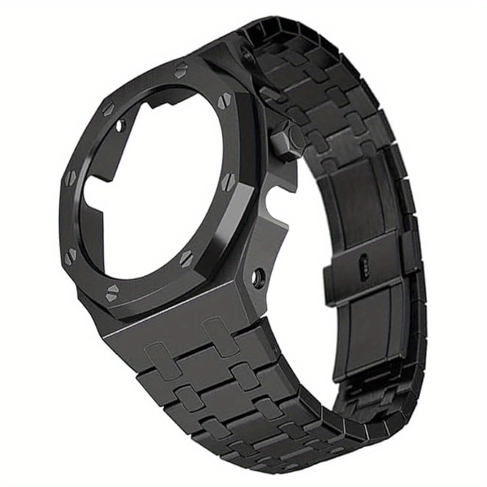 HJHYUL 44mm All Stainless Steel Watch Bezel & Band