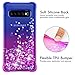 GPNP Case for Samsung Galaxy S10 Plus,Galaxy S10+ Case,Gradient Quicksand Floating Four Reinforced Corners TPU Bumper Cushion Protective Shockproof Phone Cover for Girls Women 6.4 Inch,Blue/Purple