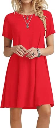 casual red dress with sleeves