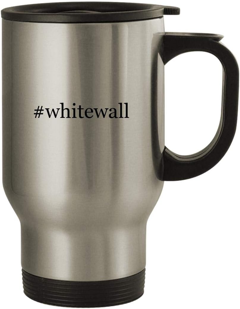#whitewall - Stainless Steel Hashtag 14oz Travel Mug, Silver