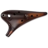OcarinaWind Forest Whisper 12-Hole Alto C Ceramic Ocarina Flute | Handcrafted 12-hole Alto C ceramic ocarina in Strawfire finish, tuned for precision sound. Includes neck strap &amp; music book.