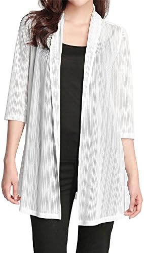 THIN MORE Women's Cardigans Sweaters for Women Summer Lightweight 12 White