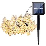 ECOWHO Solar String Lights, 23ft 50 LED Waterproof Fairy Lights Outdoor Starry Blossom Flower Lights for Patio, Garden, Party, Yard, Gate, Christmas (Warm White)