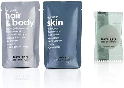Travel Care Essentials Hotel Toiletries Hair Body Lotion Soap 50 Items GFL Italy
