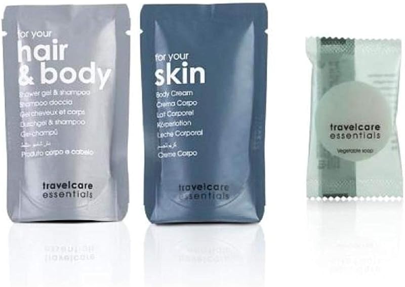 Travel Care Essentials Hotel Toiletries Hair Body Lotion Soap 50 Items GFL Italy