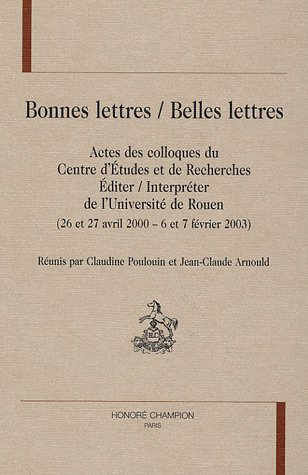 Bonnes lettres-belles lettres