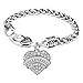 Godyce Heart Volleyball Bracelet for Women Girl Charm - White Crystal Silver Jewelry