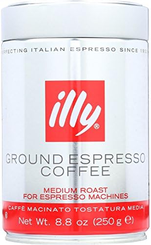 Illy Caffe Coffee Coffee - Espresso - Ground - Medium Roast - 8.8 oz - case of 6 - Gluten Free - Yeast Free - Wheat Free-