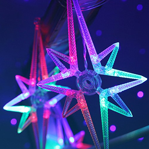 Todos Decorative String Lights, 6 Effects LED 13ft Christmas Polaris Shapes, Power Operated Ac 110v for Outdoor, Indoor, Bedroom, Party, Xmas Ornaments Decorations Lighting(multi Color, Polaris)