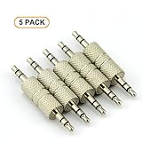 RuiLingTM 5PCS 3.5mm Jack to 3.5mm Audio Male Adapter Connectors.(Silver)
