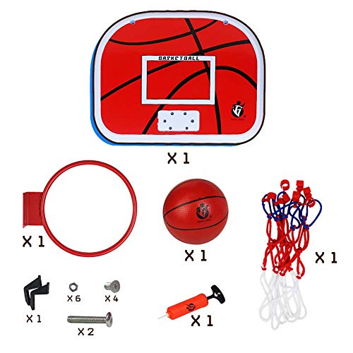 WISHTIME Basketball Hoop for Kids (15"x11.5") Over The Door Mini Basketball Backboard Goal Indoor Toys Set for Toddlers Youth Boys Girls Office Wall Sport Toys with Ball Pump Family Game Party Favor