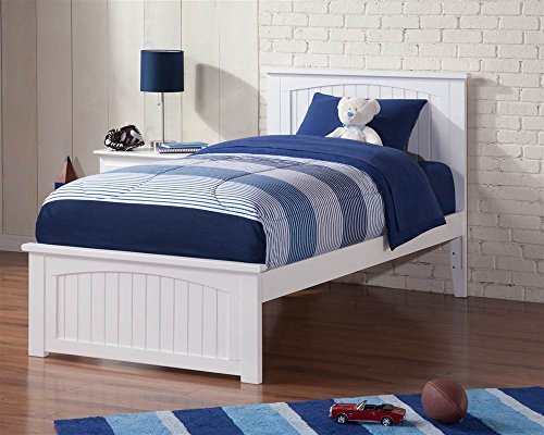 Atlantic Furniture 77 in. Eco-Friendly Twin XL Bed in White Finish