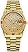 Fanmis Luxury Unisex Gold Crystal Quartz Calendar Gold Tone Stainless Steel Watch