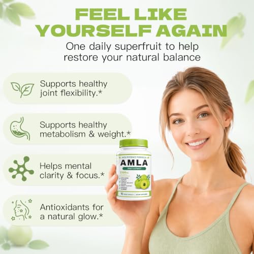 Organic Amla Capsules – Indian Gooseberry Fruit Powder for Daily Vitality, Ayurvedic Wellness Formula, 90 Capsules