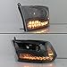 AKKON - For 2013-2018 RAM 1500 2500 3500 Black LED Projector Headlights Left+Right Pair Set