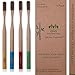 Premium 100% Natural Organic Bamboo Toothbrush by Green Nature Goods (4-Pack) - Eco-Friendly Biodegradable and Ergonomic with Charcoal Infused Soft Bristles