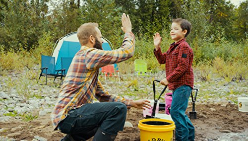 Gold Rush Nugget Bucket Panning and Prospecting Kit with Military Style Metal Folding Shovel (Yellow) - Thumbnail 4