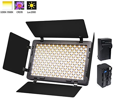 Venidice 340 LED Dimmable Ultra Power Panel Camera/Camcorder/DC/ Photography Video Led Light for Digital SLR Cameras With Sony NP-750 Battery Charger 1/4 Hot Shoe
