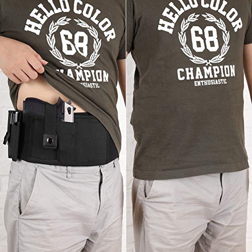 Vemingo Upgraded Belly Band Holster for Concealed Carry Right/Left Hand