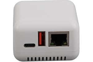 FAUOSWUK USB 2.0 Print Server, LAN Print Share Server Wireless Printer Server Adapter with Type C Power Supply and Broad Comp