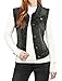 Allegra K Women's Buttoned Washed Denim Vest w Flap Pockets Black S