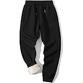 Shiyifa Men's Winter Warm Fleece Sherpa Lined Sweatpants Active Thermal Track Jogger Pants with Pockets