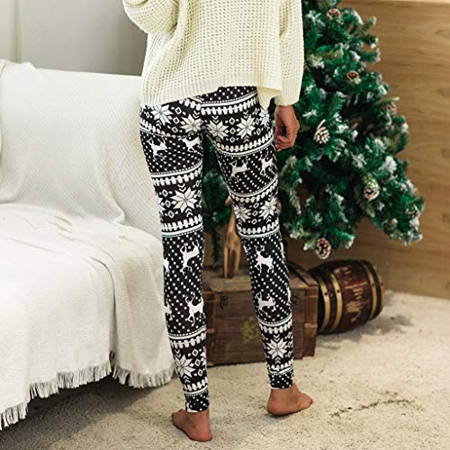 Women's Casual Christmas Print High Waist Sports Fitness Hips Leggings Home Pants Trousers (S-3XL)