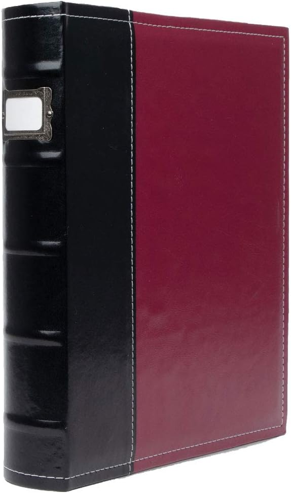 3 Ring Binder 1 Inch Rings, Burgundy Faux Leather
