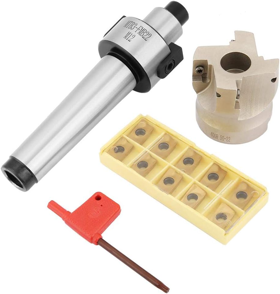 Zunate MT3-FMB22 Holder Extension w/ 400R-50-22 Face Mill Cutter & 10 APMT1604