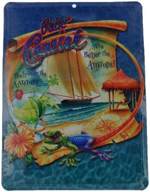 Goin' Coastal Aluminum Art, The Lower The Latitude....The Better The Attitude!, 12 Inches x 9 Inches