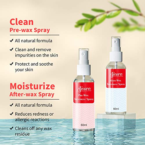 Waxing kit Digital Wax warmer- Ajoura Hard Wax Kit for hair removal- 14oz Cream wax beads- 60ml Pre & after Wax Spray- Ideal for Face, Eyebrow, Brazilian Full body- Home Waxing Kit for Women Men