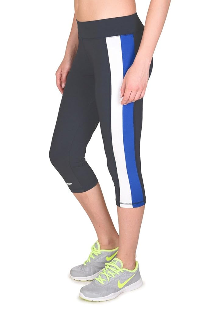 onesport women's polyester spandex jersey dark grey capris(onsp34dg-p)