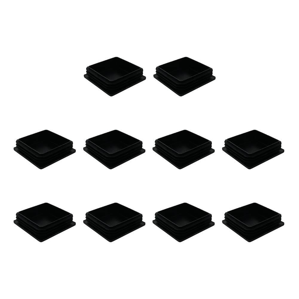 MroMax 90x90mm(3.154inch) Plastic Tubing Plug Square Post End Caps for Handrail Stair Newel Guardrail Tube Black 8Pcs